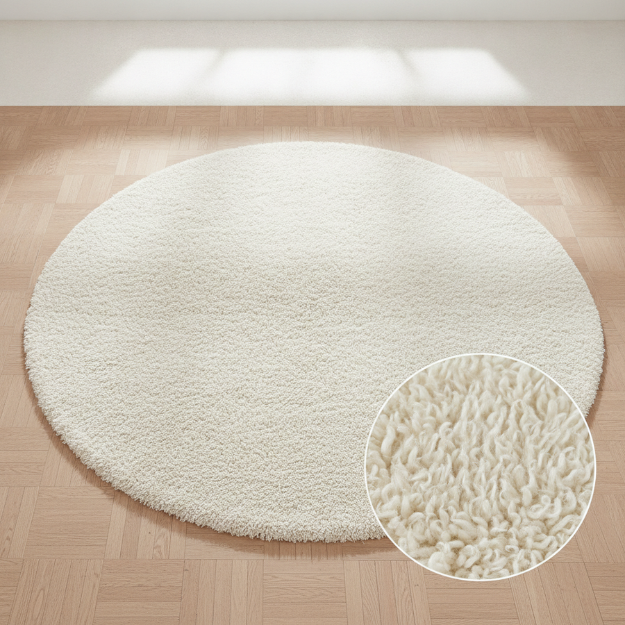 Woolous sheepskin rug styled in a cozy Airbnb living room for guest comfort.