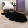 Woolous Black Genuine Sheepskin Rug(Single Pelt, 2x3 ft)