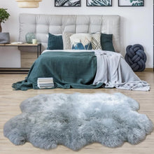 Gray Quad Sheepskin Rug 4x6 ft | Genuine New Zealand Lambskin Area Rug