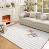 White Bubble Faux Fabbit Fur Rug