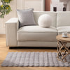 White Bubble Faux Fabbit Fur Rug