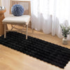 White Bubble Faux Fabbit Fur Rug