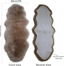 Brown Double Sheepskin Rug | Genuine New Zealand Lambskin Runner Throw