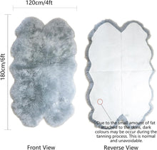 Gray Quad Sheepskin Rug 4x6 ft | Genuine New Zealand Lambskin Area Rug