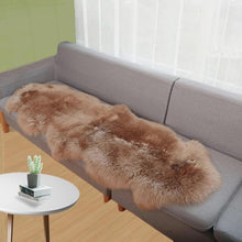 Brown Double Sheepskin Rug | Genuine New Zealand Lambskin Runner Throw