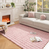 White Bubble Faux Fabbit Fur Rug