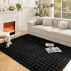 White Bubble Faux Fabbit Fur Rug