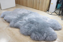 Gray Quad Sheepskin Rug 4x6 ft | Genuine New Zealand Lambskin Area Rug