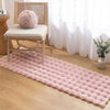 White Bubble Faux Fabbit Fur Rug
