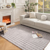 White Bubble Faux Fabbit Fur Rug