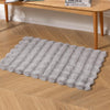 White Bubble Faux Fabbit Fur Rug