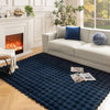 White Bubble Faux Fabbit Fur Rug