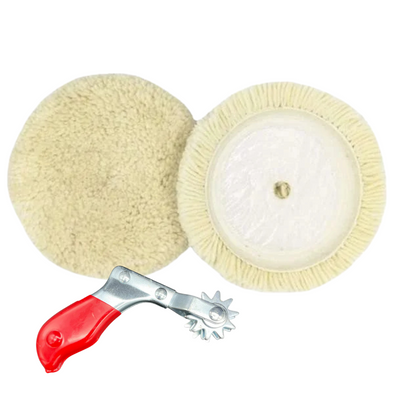 7" Wool Buffing Pad + Cleaning Spur Tool