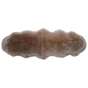 Brown Double Sheepskin Rug | Genuine New Zealand Lambskin Runner Throw