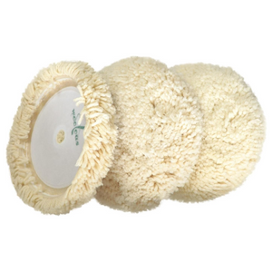Woolous 7-Inch 100% Wool Buffing Pads, Pack of 3 | Natural Lambswool Polishing Pads
