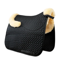 Black Dressage Sheepskin Saddle Pad