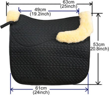 Black Dressage Sheepskin Saddle Pad