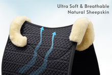 Black Dressage Sheepskin Saddle Pad