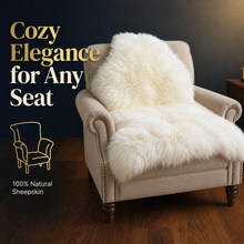Ivory Real Sheepskin Rug 2x3 ft | Genuine New Zealand Lambskin Throw