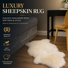 Ivory Real Sheepskin Rug 2x3 ft | Genuine New Zealand Lambskin Throw