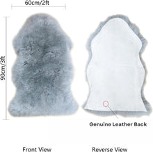 Gray Real Sheepskin Rug 2x3 ft | Genuine New Zealand Lambskin Throw