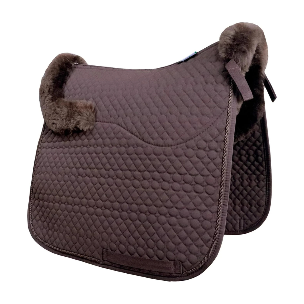 Brown Sheepskin Dressage Saddle Pad
