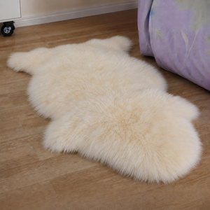 Ivory Real Sheepskin Rug 2x3 ft | Genuine New Zealand Lambskin Throw