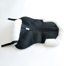 Sheepskin Half English Saddle Pad White-Black