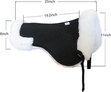 Sheepskin Half English Saddle Pad White-Black