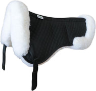 Sheepskin Half English Saddle Pad White-Black