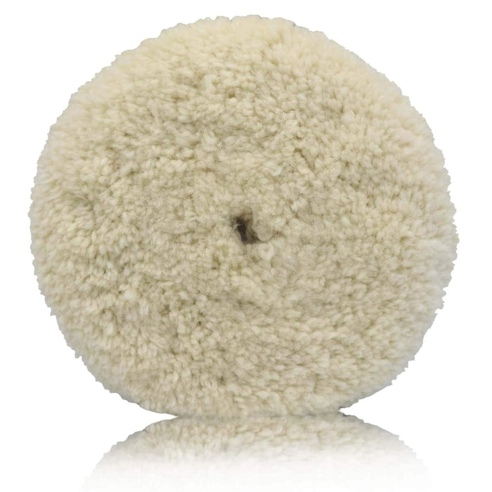 7-Inch Double Sided Wool Buffing Pad | Natural Lambswool Polishing Pad - view 1