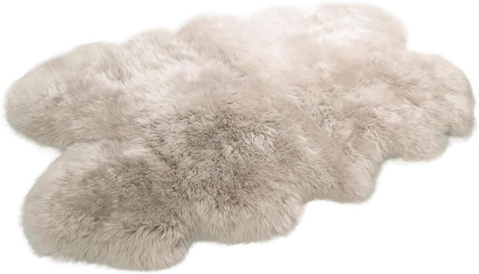 Woolous linen genuine New Zealand sheepskin rug, 4 by 6 feet, quad pelt
