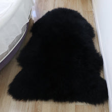 Black Real Sheepskin Rug 2x3 ft | Genuine New Zealand Lambskin Throw