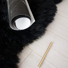 Black Quad Sheepskin Rug 4x6 ft | Genuine New Zealand Lambskin Area Rug - view 4