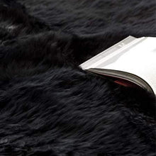 Black Quad Sheepskin Rug 4x6 ft | Genuine New Zealand Lambskin Area Rug - view 3