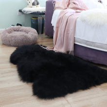 Black Real Sheepskin Rug 2x3 ft | Genuine New Zealand Lambskin Throw