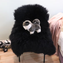 Black Real Sheepskin Rug 2x3 ft | Genuine New Zealand Lambskin Throw