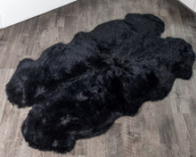 Black Quad Sheepskin Rug 4x6 ft | Genuine New Zealand Lambskin Area Rug - view 2