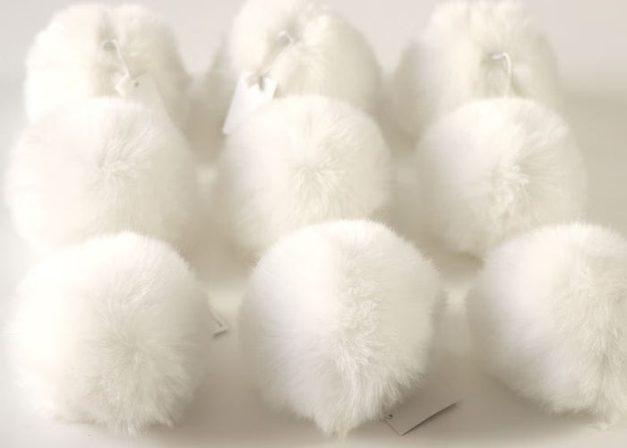White Fur Pom Poms Balls-Pack of 9 - view 1