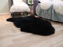 Black Real Sheepskin Rug 2x3 ft | Genuine New Zealand Lambskin Throw