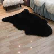 Black Real Sheepskin Rug 2x3 ft | Genuine New Zealand Lambskin Throw